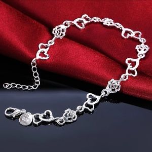 925 hearts&roses bracelet